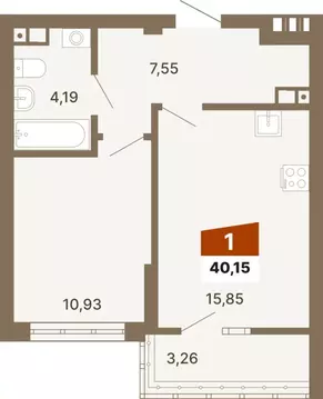 1-к кв. Свердловская область, Екатеринбург ул. Волгоградская, 197к2 ...