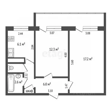 2-к кв. Нижегородская область, Выкса ул. Лизы Чайкиной, 15 (45.7 м)