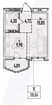 1-к кв. Иркутская область, Иркутск Донская ул., 5Д (38.06 м)