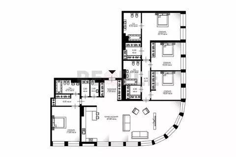 5-комнатная квартира: Москва, Дружинниковская улица, 15А (223 м)