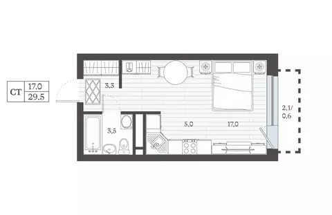 Студия Дагестан, Дербент ул. Сальмана (29.47 м)