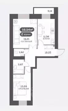 2-к кв. Красноярский край, Красноярск Академгородок мкр,  (58.54 м)