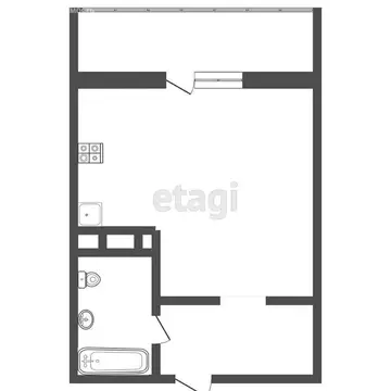 Квартира-студия: Тюмень, Интернациональная улица, 203к2 (24.2 м)
