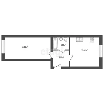 1-комнатная квартира: посёлок Шушары, Московское шоссе, 282 (34.6 м)