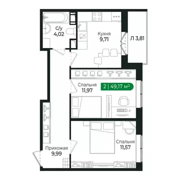 2-к кв. Ленинградская область, Сертолово Всеволожский район, ...