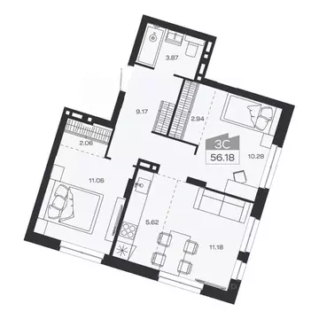 3-к кв. Новосибирская область, Новосибирский район, Краснообск рп ...