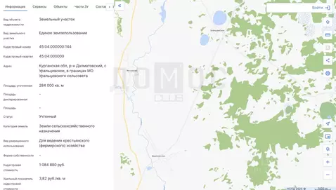 Участок в Курганская область, Далматовский муниципальный округ, с. ...