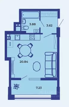 Студия Брянская область, Брянск ул. Комарова, 47 (35.5 м)