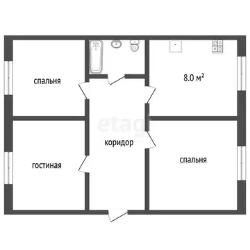 Квартира, 3 комнаты, 63 м