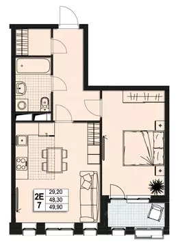 2-к кв. Московская область, Мытищи Новомытищинский просп., 62к1 (48.0 ...