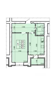 1-к кв. Саратовская область, Энгельс Новобазарная ул., 4 (40.2 м)