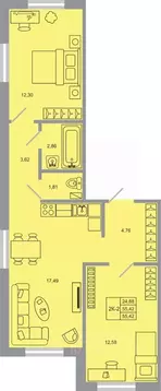 2-к кв. Ленинградская область, Всеволожский район, пос. Бугры Стороны ...