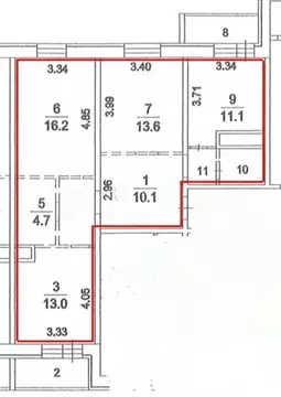 3-к кв. Московская область, Люберцы городской округ, Октябрьский пгт ...