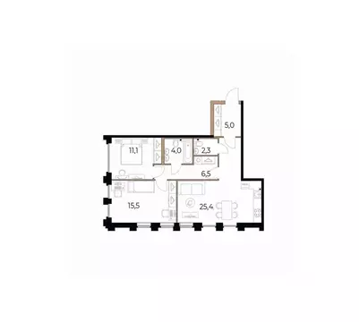 2-к кв. Вологодская область, Череповец Рыбинская ул., 69 (69.8 м)