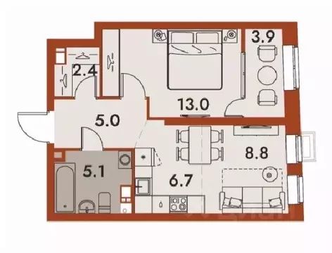 2-к кв. Нижегородская область, Нижний Новгород Ленгородок мкр, Первый ...