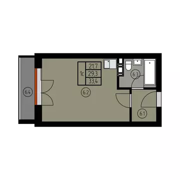 Квартира-студия: Лесное, ш. Калининградское (33.4 м)