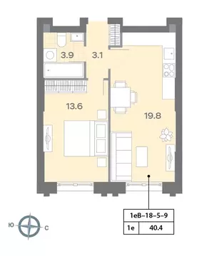 1-комнатная квартира: Москва, Ильменский проезд, 4к1 (40.3 м)