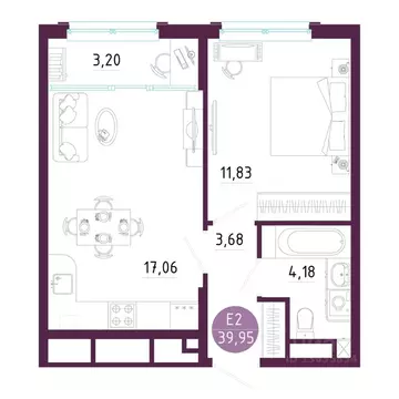 1-к кв. Тульская область, Тула ул. Купцов Гречихиных (39.95 м)