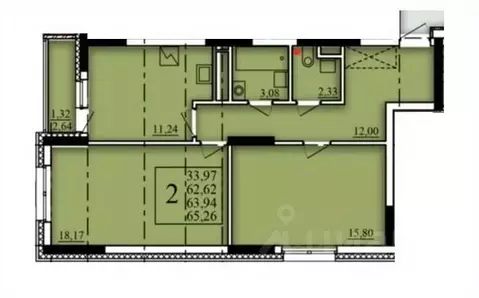 2-к кв. Башкортостан, Уфа Затон-Восточный жилрайон, Паруса жилой ...