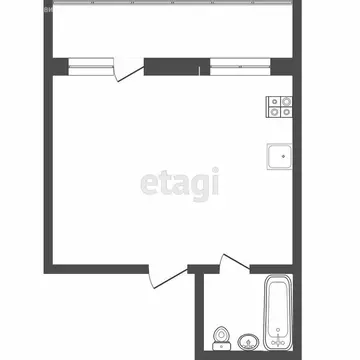 1-комнатная квартира: Тюмень, улица Судостроителей, 71 (29.6 м)