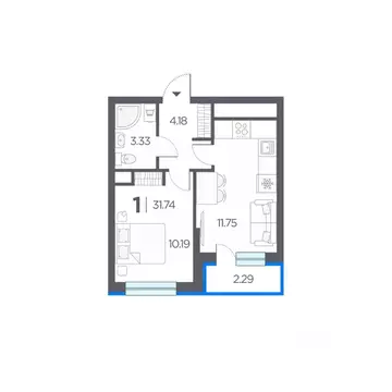 1-к кв. Рязанская область, Рязанский район, Дядьковское с/пос, с. ...