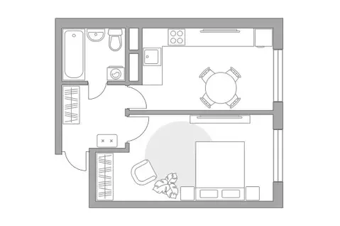 1-комнатная квартира: Мытищи, Тенистый бульвар, 9 (37.31 м)