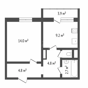 1-комнатная квартира: Омск, 1-й Амурский проезд, 5 (36.7 м)