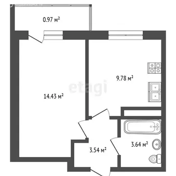 1-комнатная квартира: Ярославль, Пашуковская улица, 11 (32.09 м)