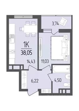1-к кв. Краснодарский край, Армавир ул. Кондратенко, 10 (38.05 м)