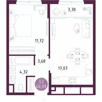 1-к кв. Тульская область, Тула ул. Купцов Гречихиных (40.09 м)