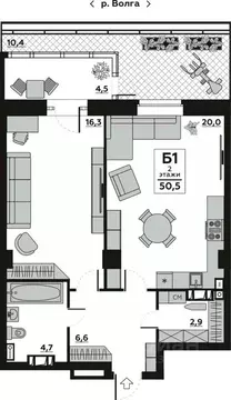 1-к кв. Волгоградская область, Волгоград Тулака мкр, ул. ...
