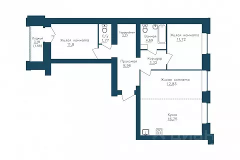 2-к кв. Вологодская область, Череповец 107-й мкр, ГринВилль жилой ...