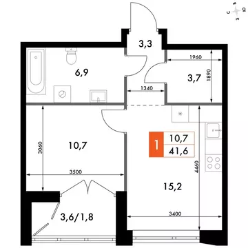 1-комнатная квартира: Нижний Новгород, историческая территория Старый ...