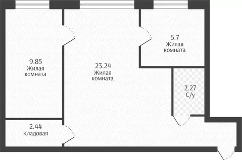 2-к кв. Ленинградская область, Волхов ул. Ломоносова, 12А (43.5 м)