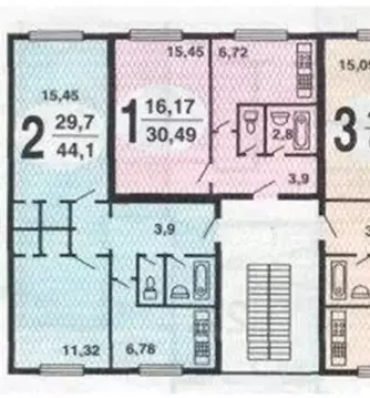 2-к кв. Санкт-Петербург Народная ул., 6 (44.9 м)