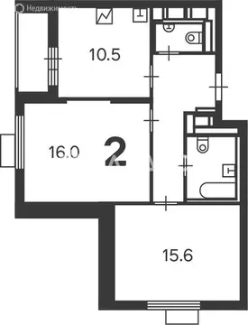 2-комнатная квартира: Москва, Краснодонская улица, 50 (55.8 м)