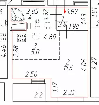 Квартира-студия: Санкт-Петербург, Чарушинская улица, 32 (22.6 м)
