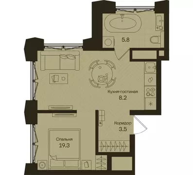1-комнатная квартира: Москва, Часовая улица, 6к3с3 (36.8 м)