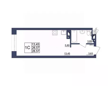 Студия Башкортостан, Уфа Космос жилой комплекс, лит1 (26.66 м)