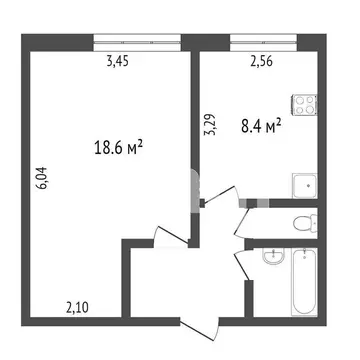 1-комнатная квартира: Омск, микрорайон Заозёрный, проспект Менделеева, ...