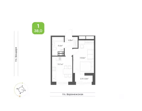 1-к кв. Хабаровский край, Хабаровск Воронежский Бульвар жилой комплекс ...