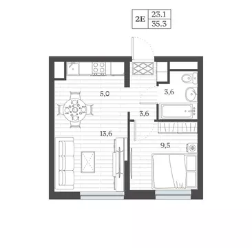 2-к кв. Дагестан, Дербент ул. Сальмана (35.26 м)