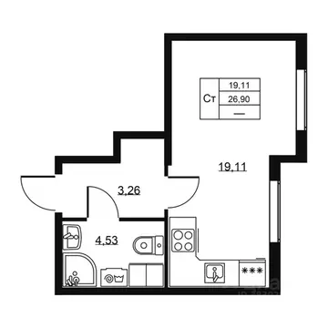 Студия Ленинградская область, Всеволожский район, пос. Бугры ул. ...