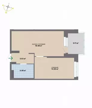 1-к кв. Свердловская область, Екатеринбург ул. Студенческая, 16 (45.97 ...