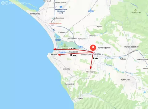 Участок в Краснодарский край, муниципальный округ Анапа, хутор ...