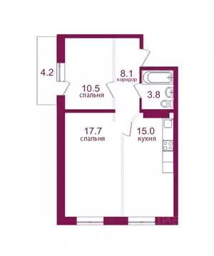 2-к кв. Иркутская область, Иркутск Топкинский мкр, 69 (59.3 м)