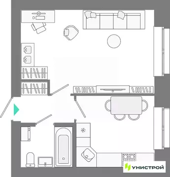 1-к кв. Татарстан, Казань Лето жилой комплекс (36.88 м)