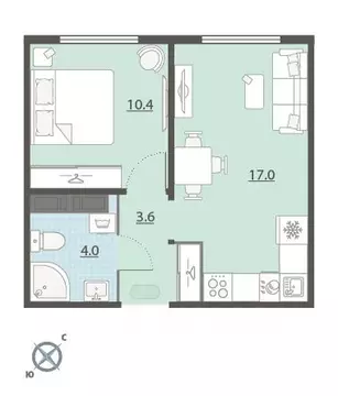 1-к кв. Свердловская область, Екатеринбург Широкая Речка мкр, Меридиан ...