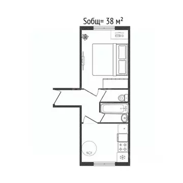 1-к кв. Брянская область, Брянск Почтовая ул., 146А (38.0 м)