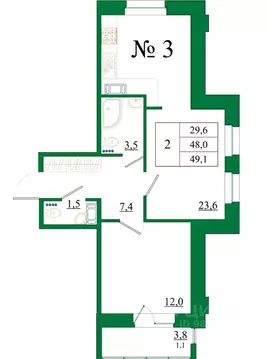 2-к кв. Ленинградская область, Гатчина Красносельское ш., 4Ак1 (49.1 ...